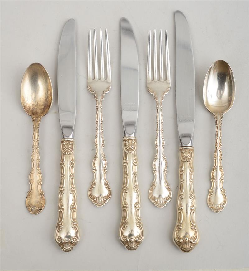 Appraisal: GORHAM SILVER -PIECE LUNCH SERVICE IN THE STRASBOURG PATTERN Comprising