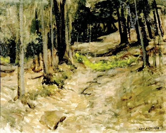 Appraisal: Carl D Laughlin American b FOREST PATH oil on board