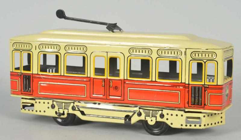 Appraisal: Tin Litho Trolley Wind-Up Toy German Working Made by Guntherman