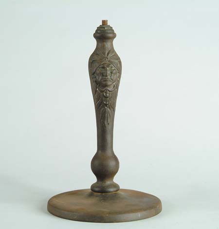 Appraisal: INTERESTING INDIAN MOTIF CAST IRON LAMP BASE Round base having