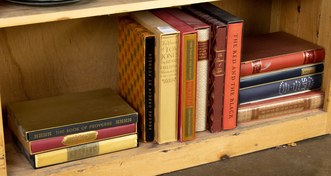 Appraisal: LOT OF ONE SHELF OF HARDBOUND BOOKS WITH SLIP CASES