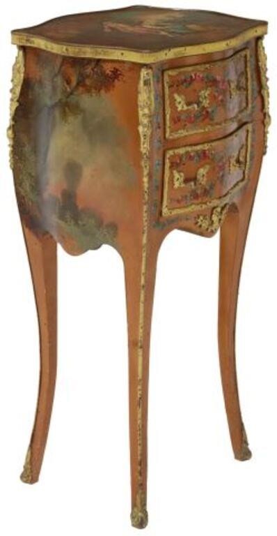 Appraisal: French Louis XV style nightstand early th c Vernis Martin