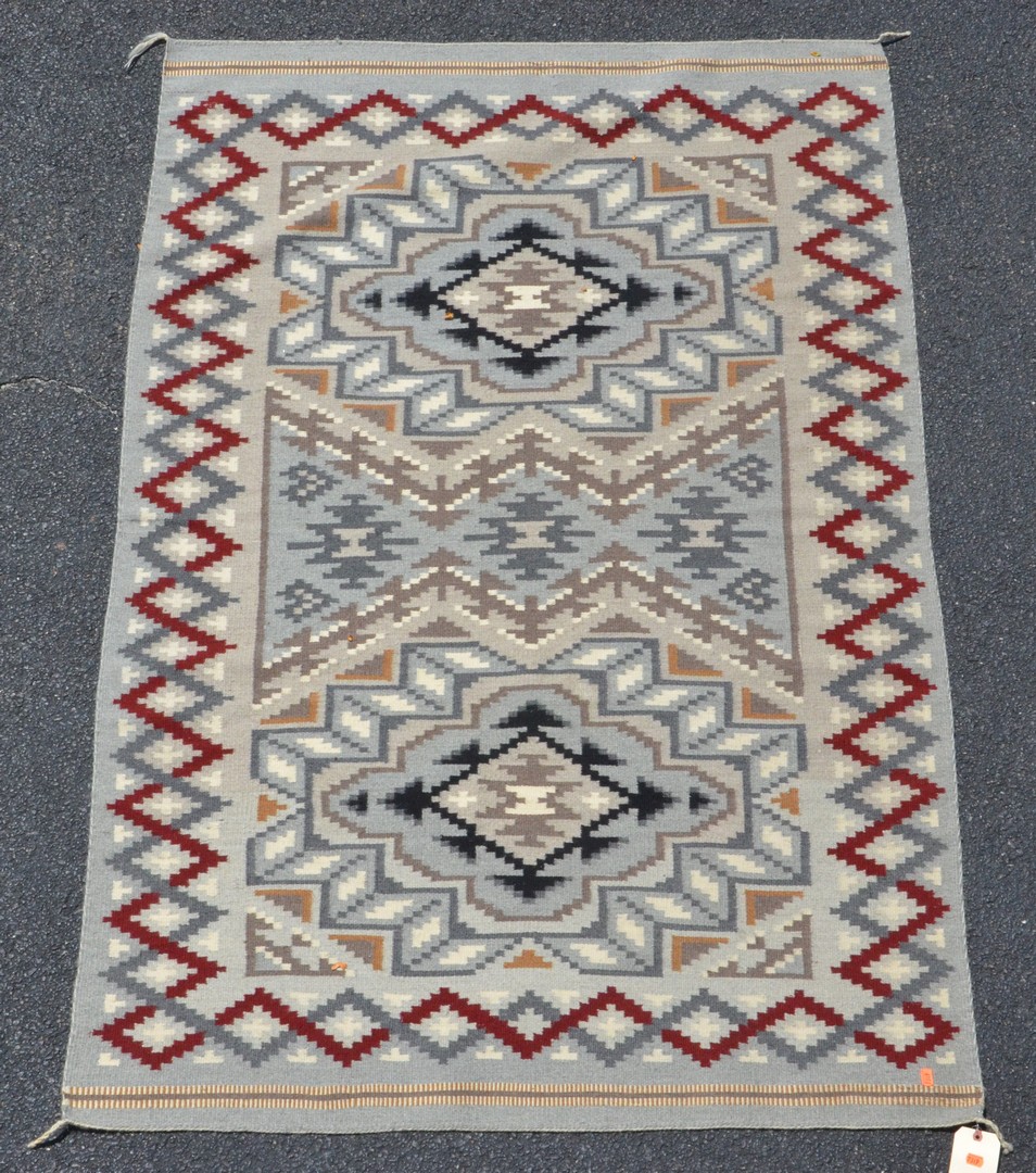 Appraisal: Native American Navajo Two Gray Hills rug gray mid- th