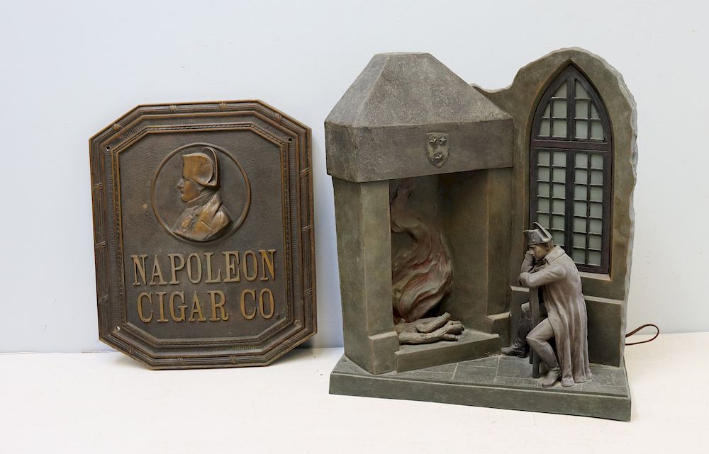 Appraisal: Bronze Napoleon Cigar Plaque Together With A Signed Napoleon Fireplace