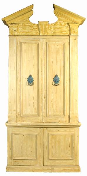 Appraisal: A Georgian style faux pine grained cabinet height ft in