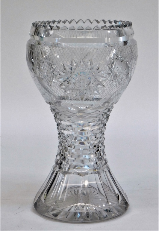 Appraisal: PAIRPOINT AMERICAN BRILLIANT CUT GLASS CORSET VASE United States th