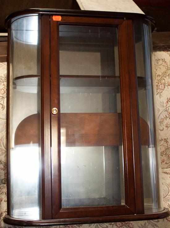 Appraisal: Cherrywood hanging curio cabinet Estimate - No condition report supplied