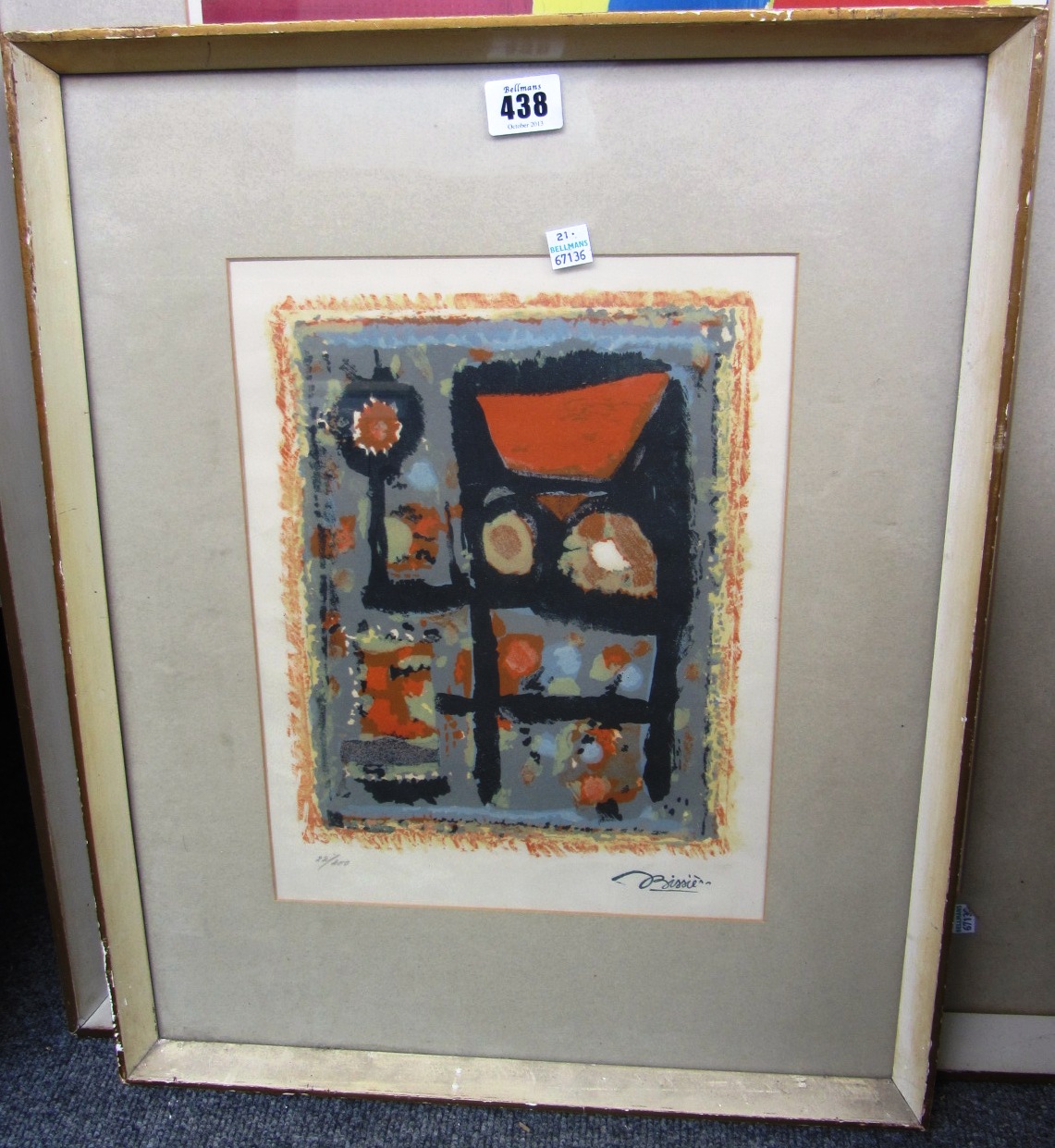 Appraisal: Roger Bissiere - Composition colour lithograph stamped signature numbered cm