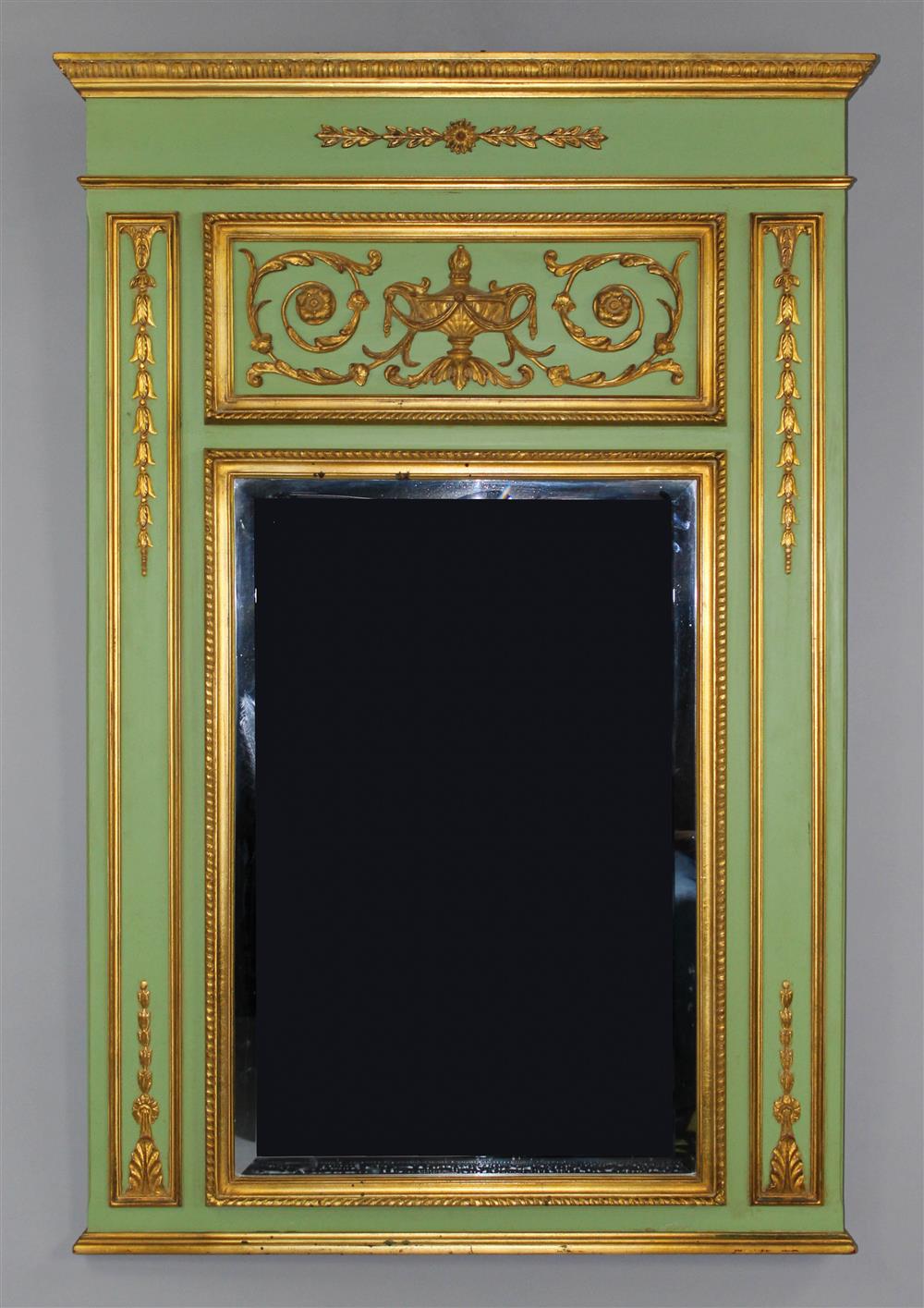 Appraisal: CARVERS GUILD FRENCH TRUMEAU STYLE PALE BLUE-GREEN AND GILTWOOD FRAMED