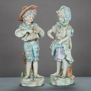 Appraisal: A Pair of Continental Bisque Porcelain Figures th Century A