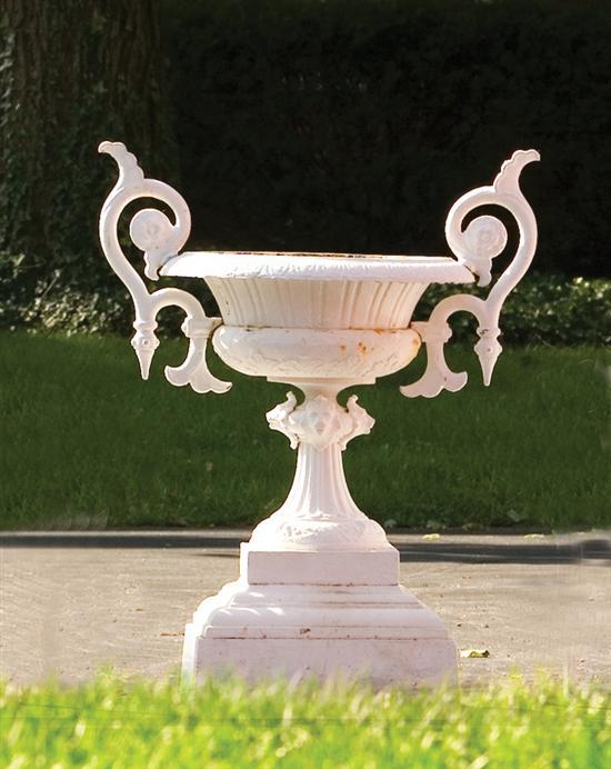 Appraisal: CAST IRON GARDEN URN American late th-early th century Two-piece