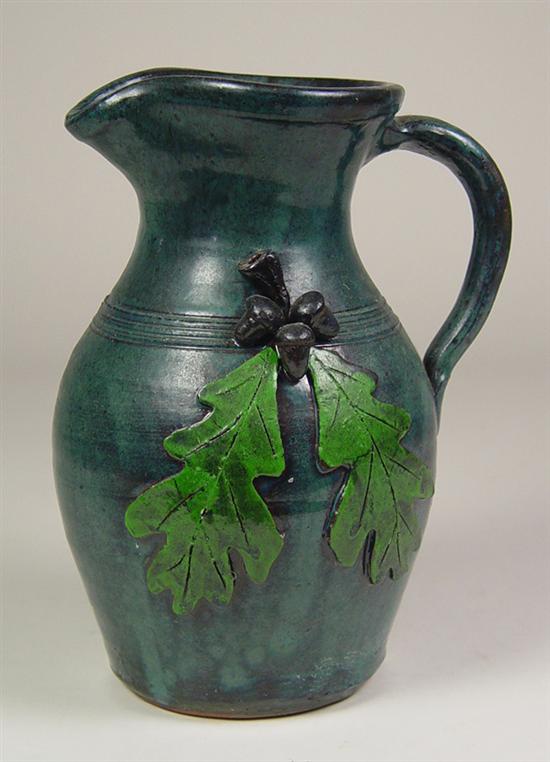 Appraisal: Bobby Ferguson Acorn Milk Pitcher Blue with applied acorn and