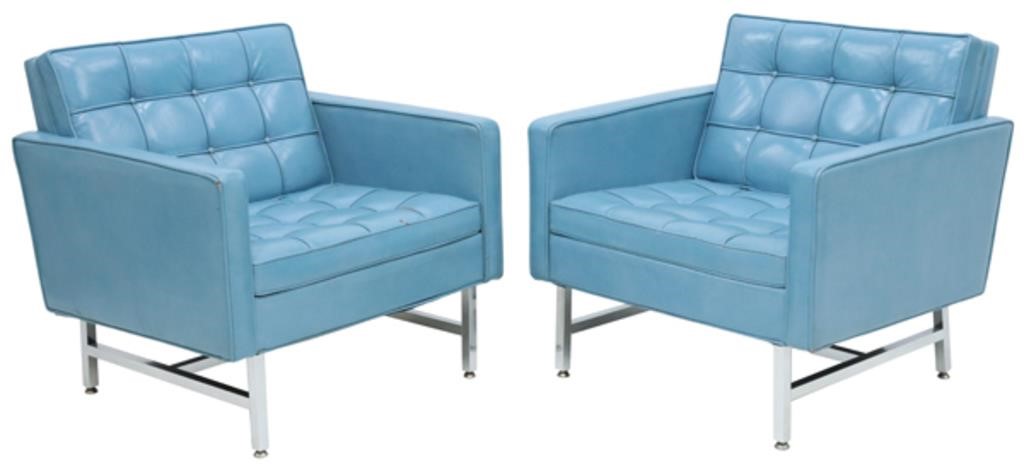 Appraisal: pair Mid-century modern armchairs in the manner of Florence Knoll