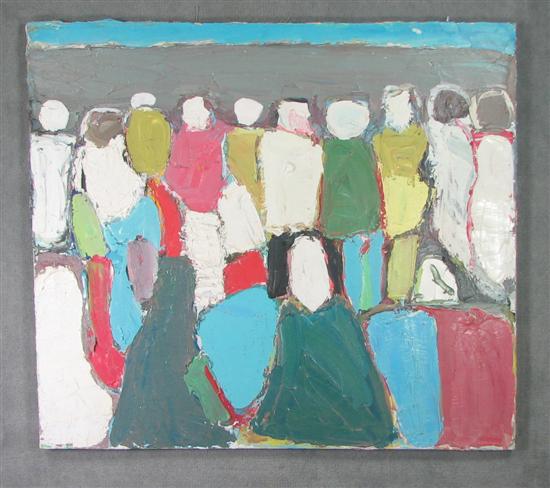 Appraisal: Turner Ted American - Oil on canvas Abstract figures at