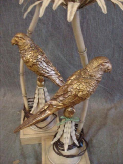 Appraisal: Pair decorative 'parrot' palm tree lamps From a Westport CT