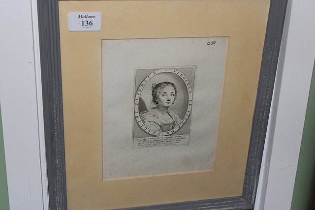 Appraisal: CLAUDE MELLAN - 'Virginia De Vezzo Da Velletri Pittrice' etching