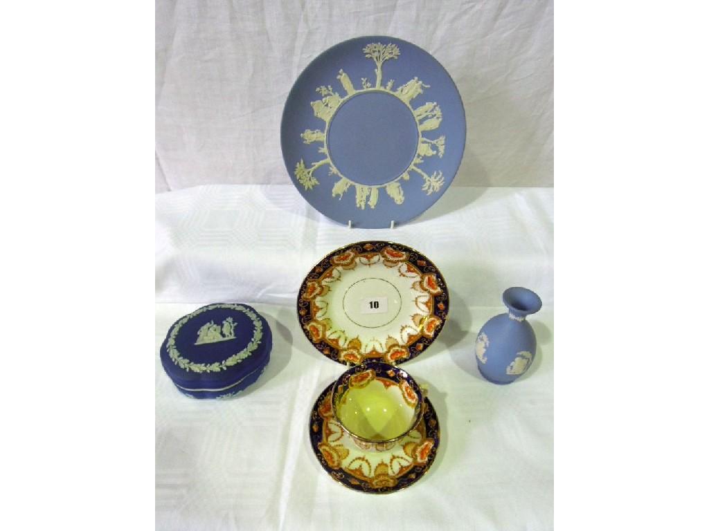 Appraisal: A collection of Wedgwood blue ground Jasperwares including a fruit