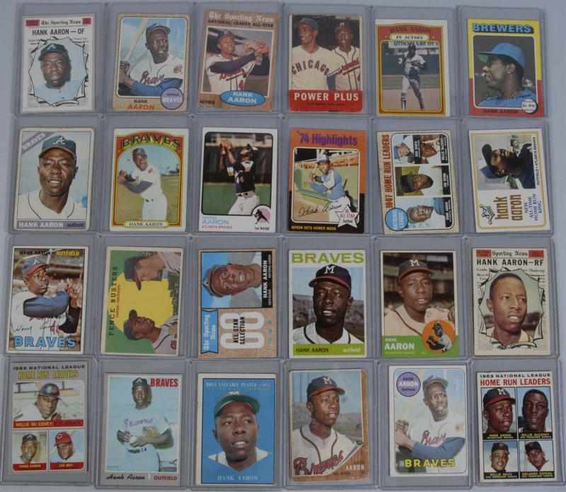 Appraisal: Lot of Topps Hank Aaron Baseball Cards Description Includes through