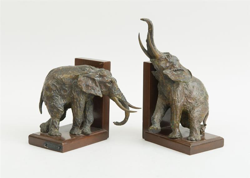 Appraisal: JEAN ARY BITTER - ELEPHANTS A PAIR OF BOOKENDS Two