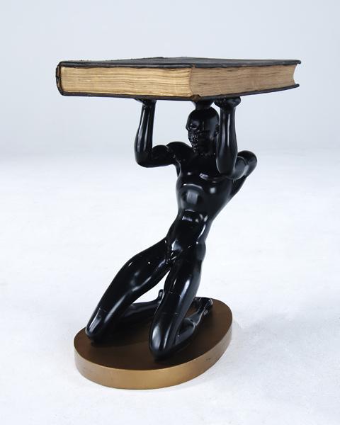 Appraisal: ART DECO Side table with bound volume top on sculptural