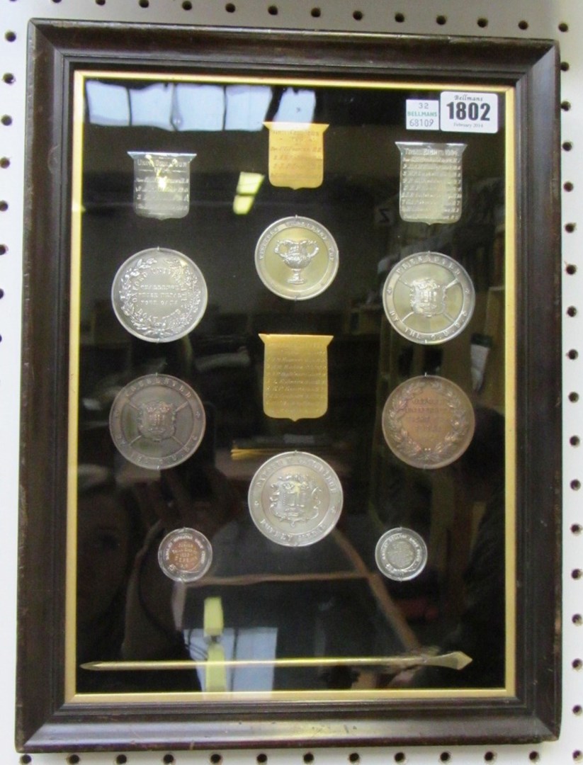 Appraisal: Sporting memorabilia a collection of medals awarded to E P