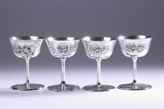 Appraisal: TWELVE MEXICAN STERLING SILVER GOBLETS Circa s marked Sterling P