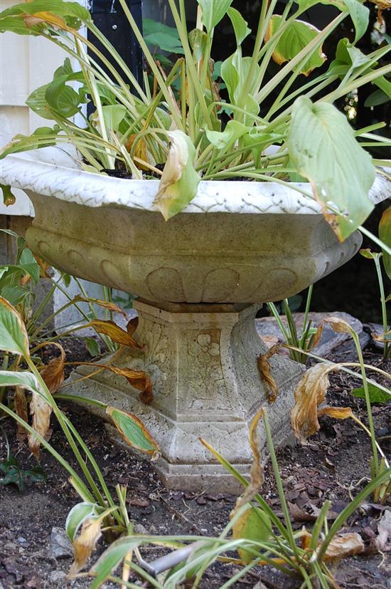 Appraisal: ANTIQUE MARBLE JARDINIERE Hexagonal on stand x H