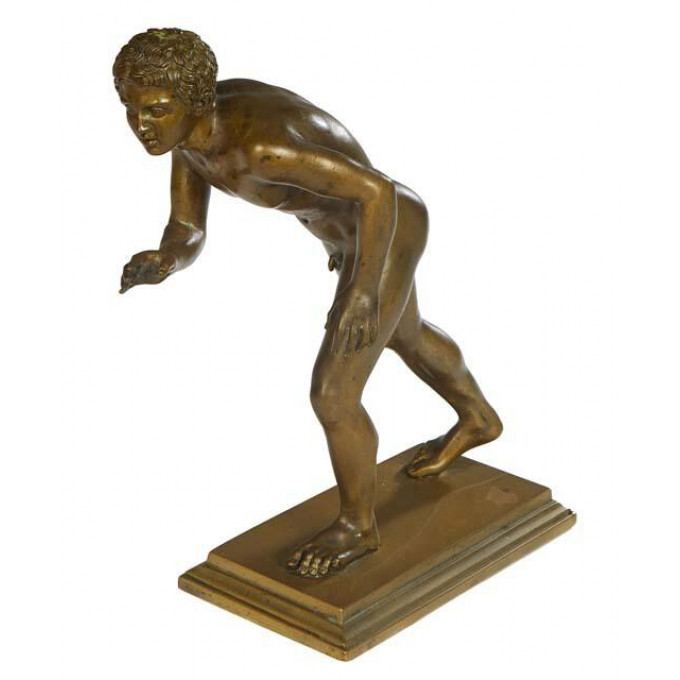 Appraisal: Italian Gilt Bronze Statue of a Nude Classical Runner after