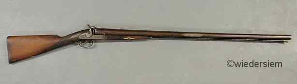 Appraisal: Percussion gauge double-barrel shotgun signed Edward Middleton England'' ''l barrels