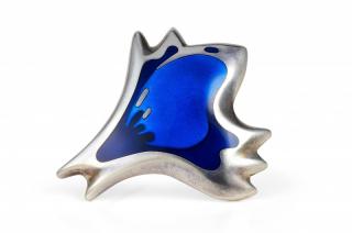 Appraisal: A Georg Jensen Sterling Silver and Enamel Brooch A Georg