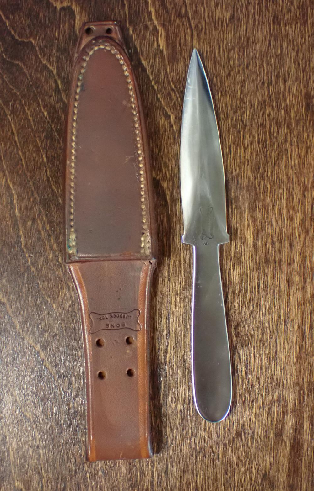 Appraisal: RALPH BONE NO N BOOT DAGGER having double edge blade