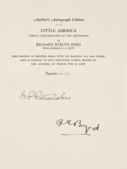 Appraisal: BYRD Richard E Little America Aerial Exploration in the Antartic