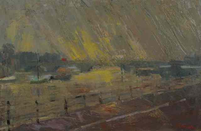 Appraisal: Ann Le Clerc Fowle th Century Storm over Putney Bridge