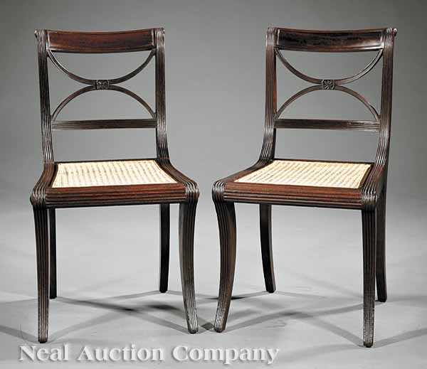 Appraisal: A Pair of American Classical Mahogany Chairs early th c