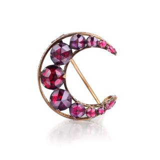 Appraisal: An Antique Garnet Crescent Pin Crafted out of K rose