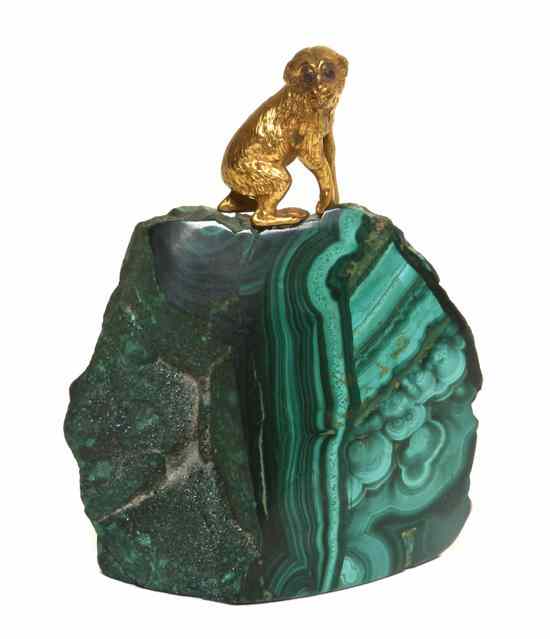 Appraisal: A Continental Gilt Metal Figure of a Monkey having jeweled