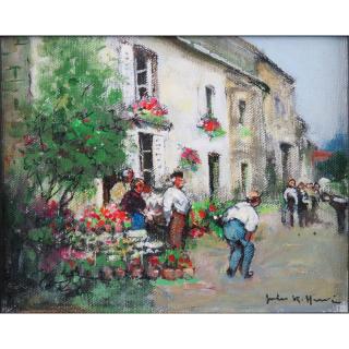 Appraisal: Jules Rene Herve French - Oil on Canvas Joueurs de