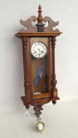 Appraisal: Early Regulator clock Missing one carved element '' Ht