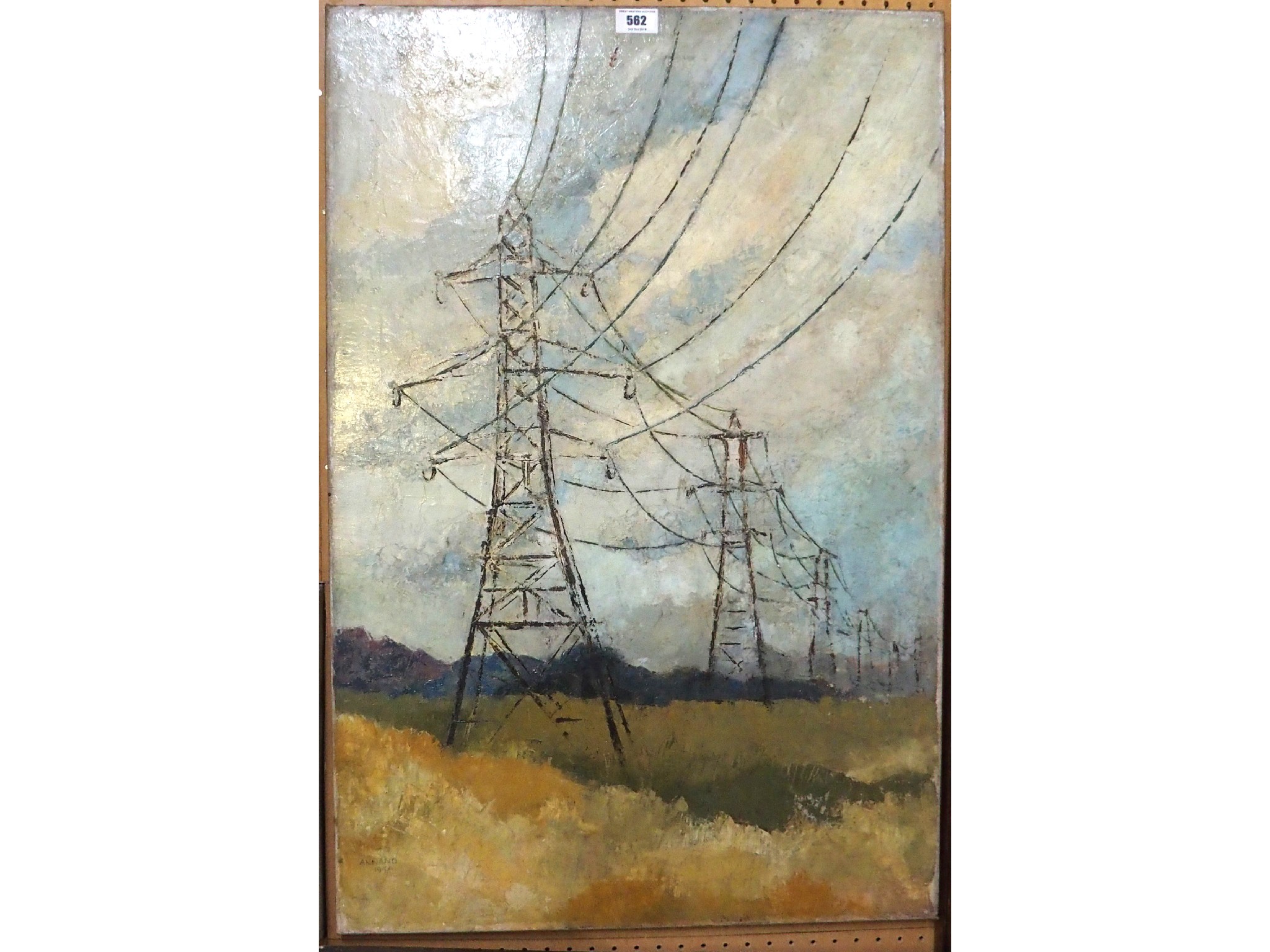 Appraisal: LOUISE ANNAND Pylons signed and dated oil on canvas