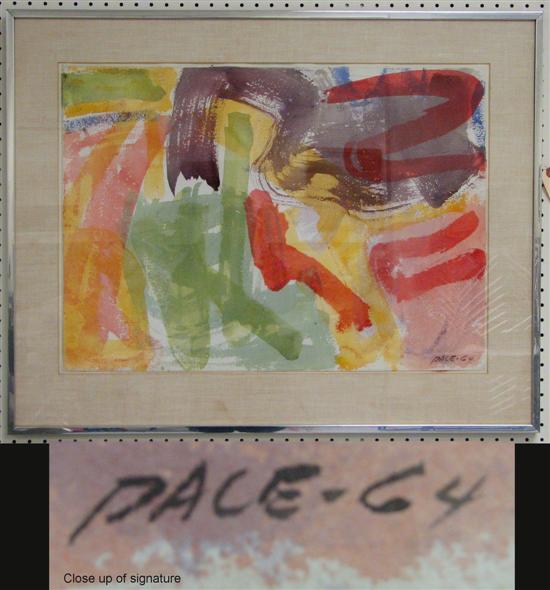 Appraisal: Stephen S Pace American th C watercolor on paper abstract