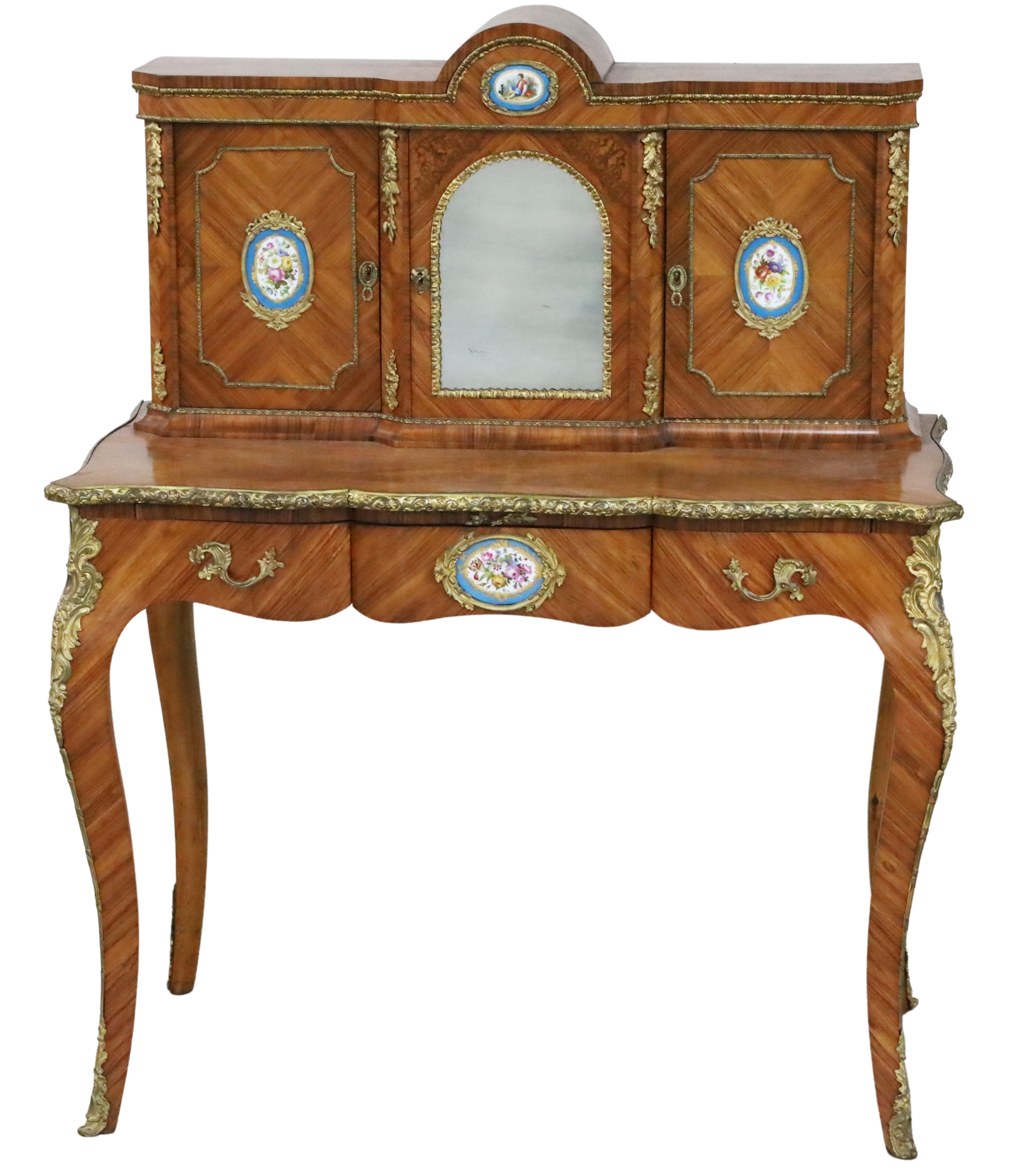 Appraisal: FRENCH SEVRES MOUNTED BUREAU DE DAME French Louis XV style