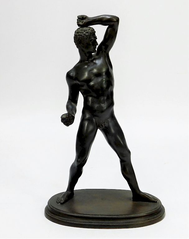 Appraisal: Neoclassical Nude Male Bronze Athelete Sculpture Neoclassical Nude Male Bronze