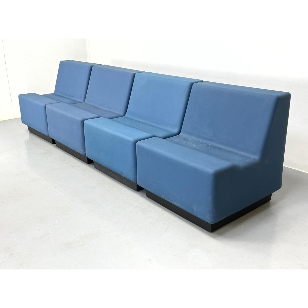 Appraisal: pc MODUFORM Blue Armless Lounge Chairs Modular Sectional Seating Chairs