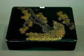 Appraisal: A Japanese black lacquer box and cover decorated with a