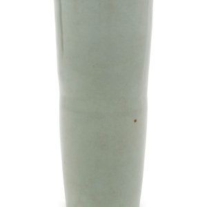 Appraisal: A Chinese Celadon Glazed Porcelain Cylindrical Vase potted in a