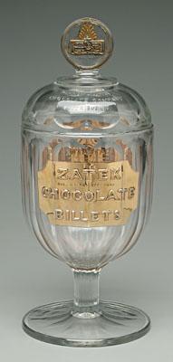 Appraisal: Glass chocolate decanter marked quot Pennsylvania Chocolate Company Pittsburgh quot