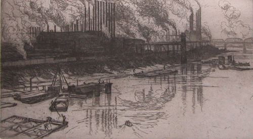 Appraisal: White Charles Henry - In the Toils Pittsburgh etching x