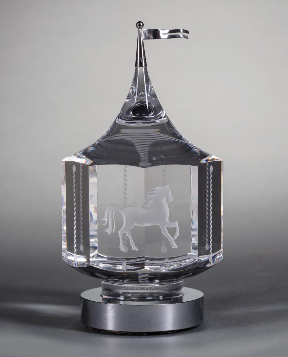 Appraisal: Steuben Glass Carousel designed by Peter Aldridge and Jane Osborn-Smith