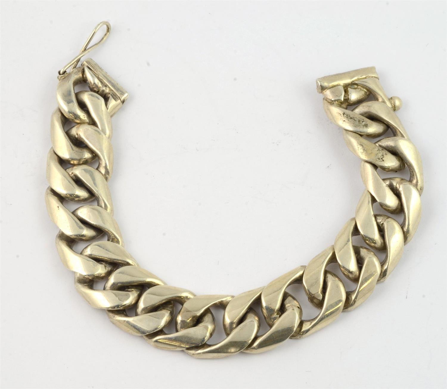 Appraisal: Mexican sterling silver link bracelet - long TO