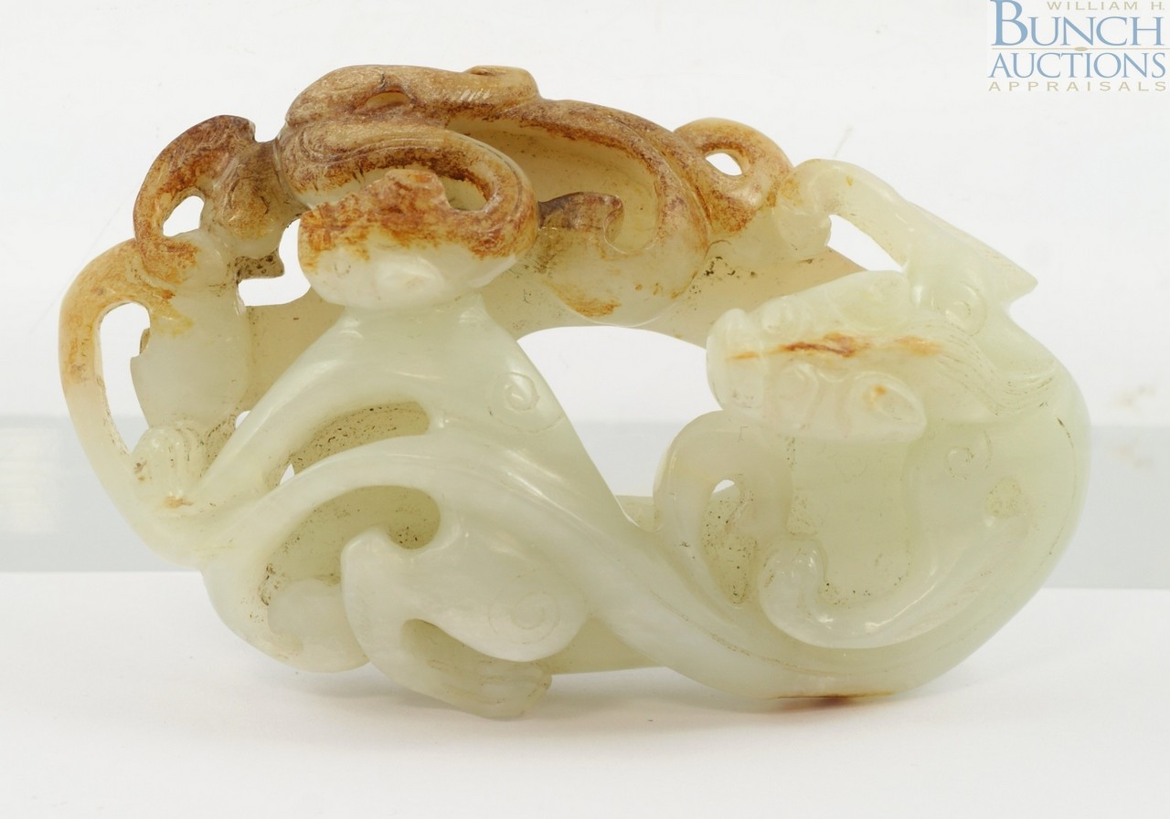 Appraisal: Chinese carved jade dragon measuring